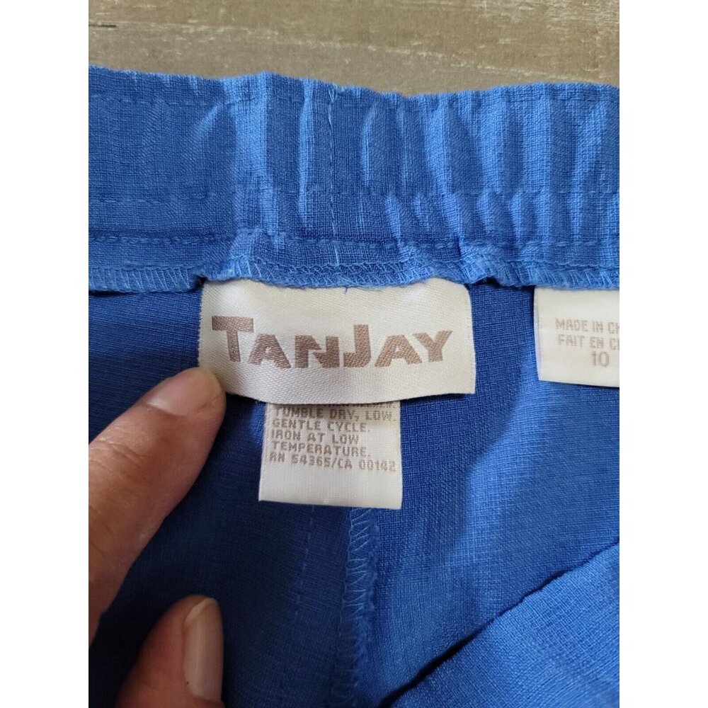TanJay Women's Dress Pants Blue Size 10 Elastic Waistband High Rise - Picture 4 of 6